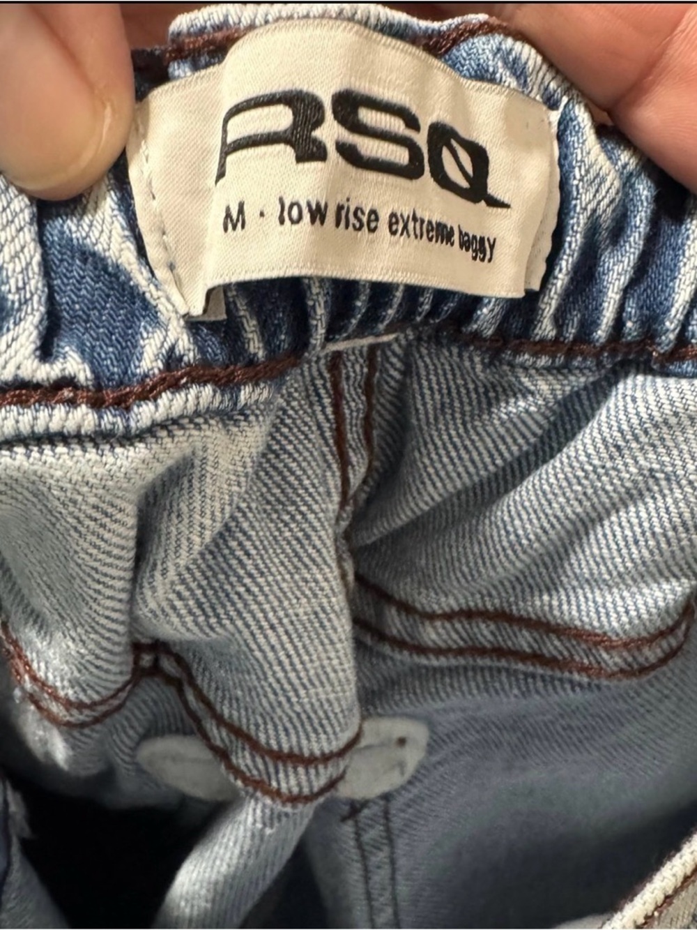 RSQ Tillys Women’s Medium Low Rise Extreme Baggy Med Wash Wide Leg Jeans NWT - Picture 6 of 11